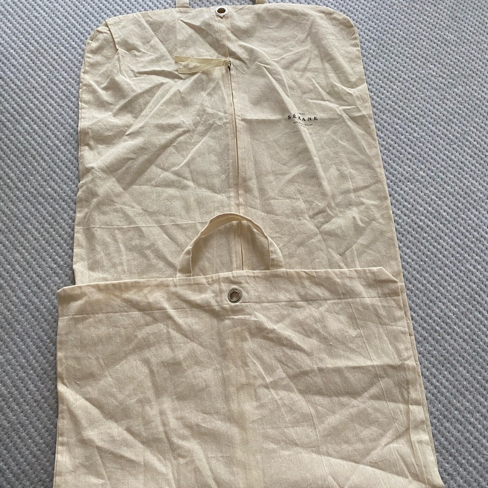 SEZANE BEIGE LINEN LONG GARMENT BAG